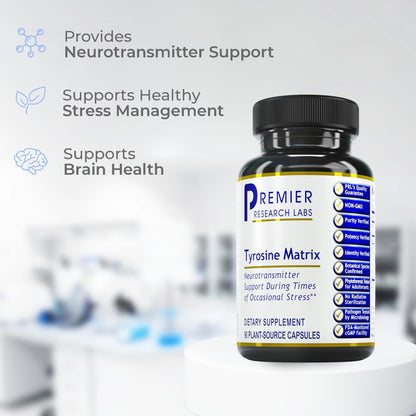 Premier Tyrosine Matrix – L-Tyrosine 944mg Capsules, 90 Vegetarian Capsules