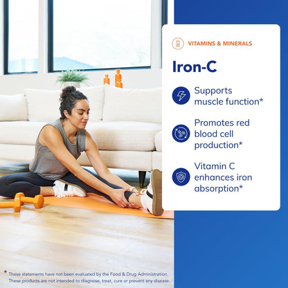 Pure Encapsulations Iron-C: Iron 15 mg + Vitamin C 175 mg | Red Blood Cell Support | Gluten Free & Vegan - 60 Capsules