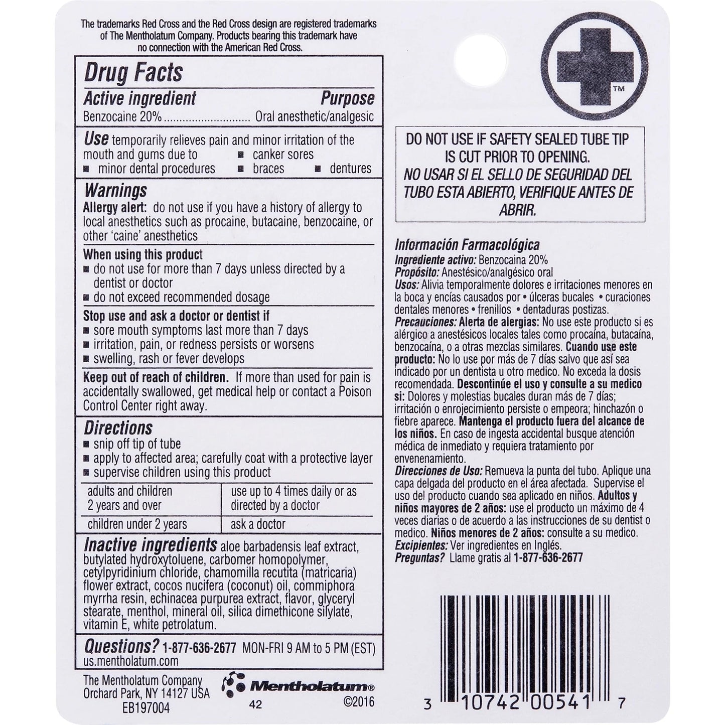 Red Cross Canker Sore Medication 0.25 oz - Packaging May Vary | Temporary Relief