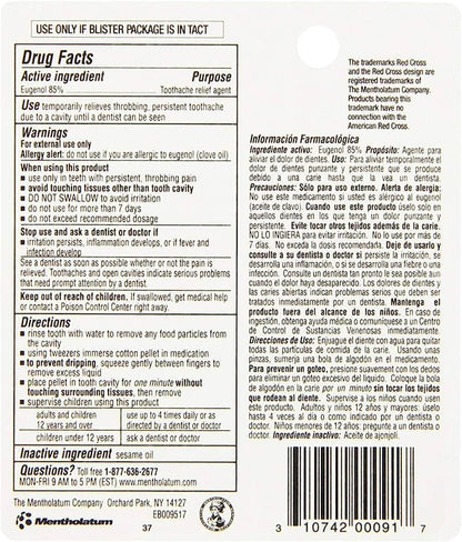 Red Cross Toothache Medication Drops - Fast-Acting Relief, 1 Retail Package