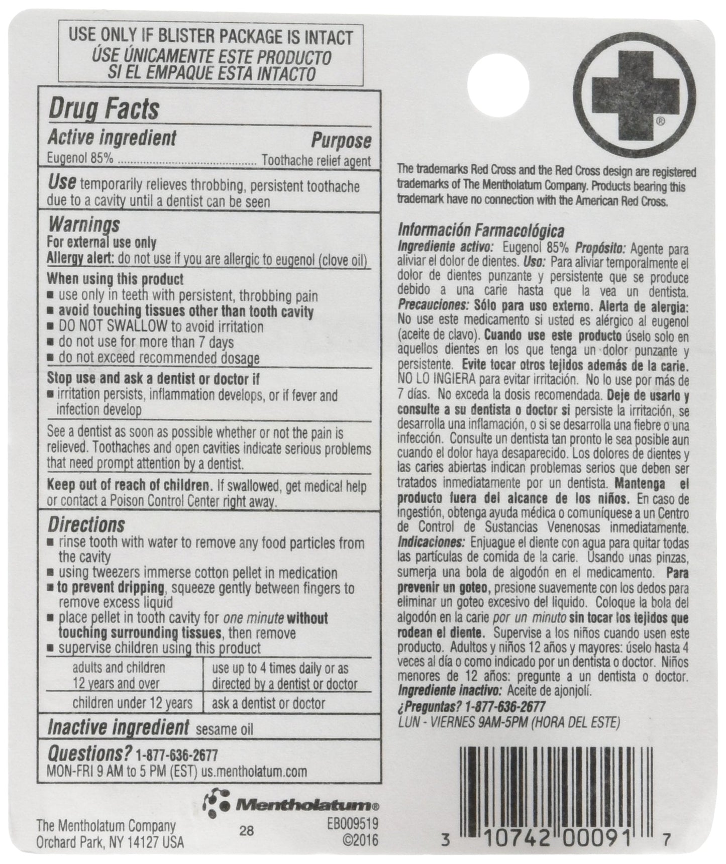 Red Cross Toothache Complete Medication Kit 0.12 oz Pack of 2