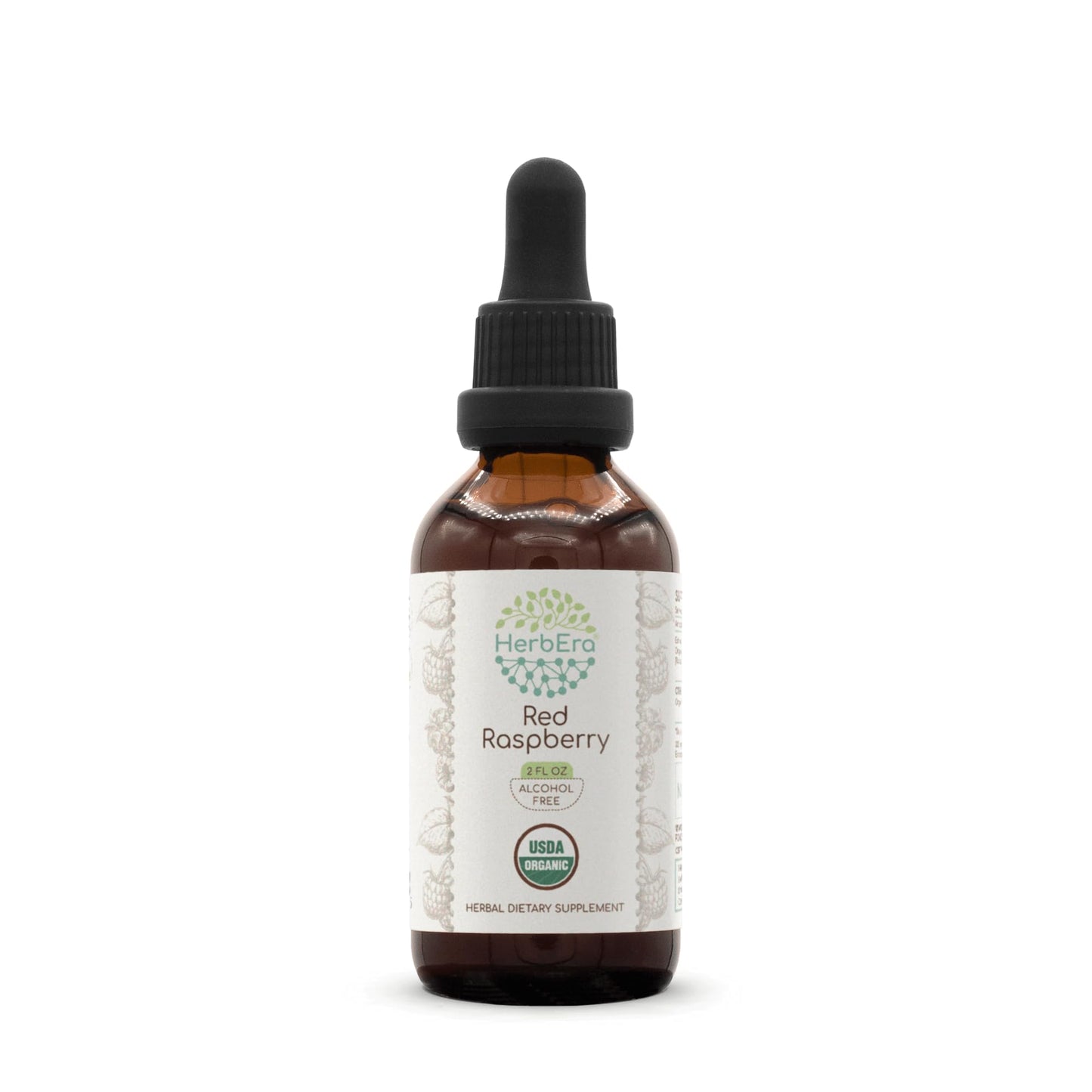 Red Raspberry B60 USDA Organic Tincture – Alcohol-Free, High-Potency Herbal Drops | Rubus idaeus Dried Leaf 2 oz