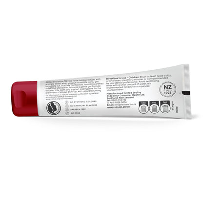 Red Seal Kids Toothpaste – Tutti Frutti Flavor, Fluoride Free, Vegan, Cruelty-Free, NaTrue Certified | 2.47oz