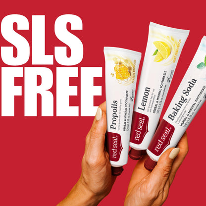Red Seal Lemon Toothpaste - Fluoride Free, Mint-Free, Vegan, SLS Free, NATRUE Certified Natural | 3.53 oz