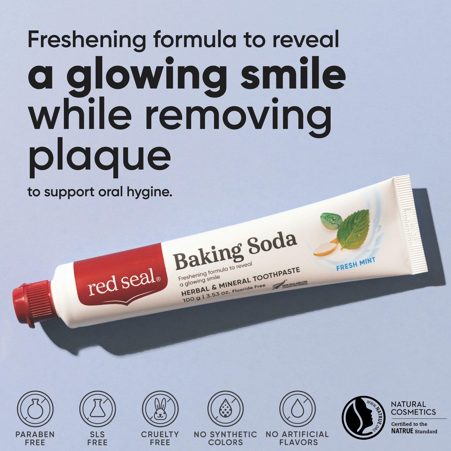 Red Seal Fluoride Free Toothpaste – Baking Soda, Vegan & Cruelty-Free
