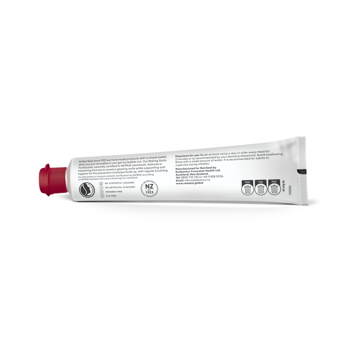 Red Seal Fluoride Free Toothpaste – Baking Soda, Vegan & Cruelty-Free