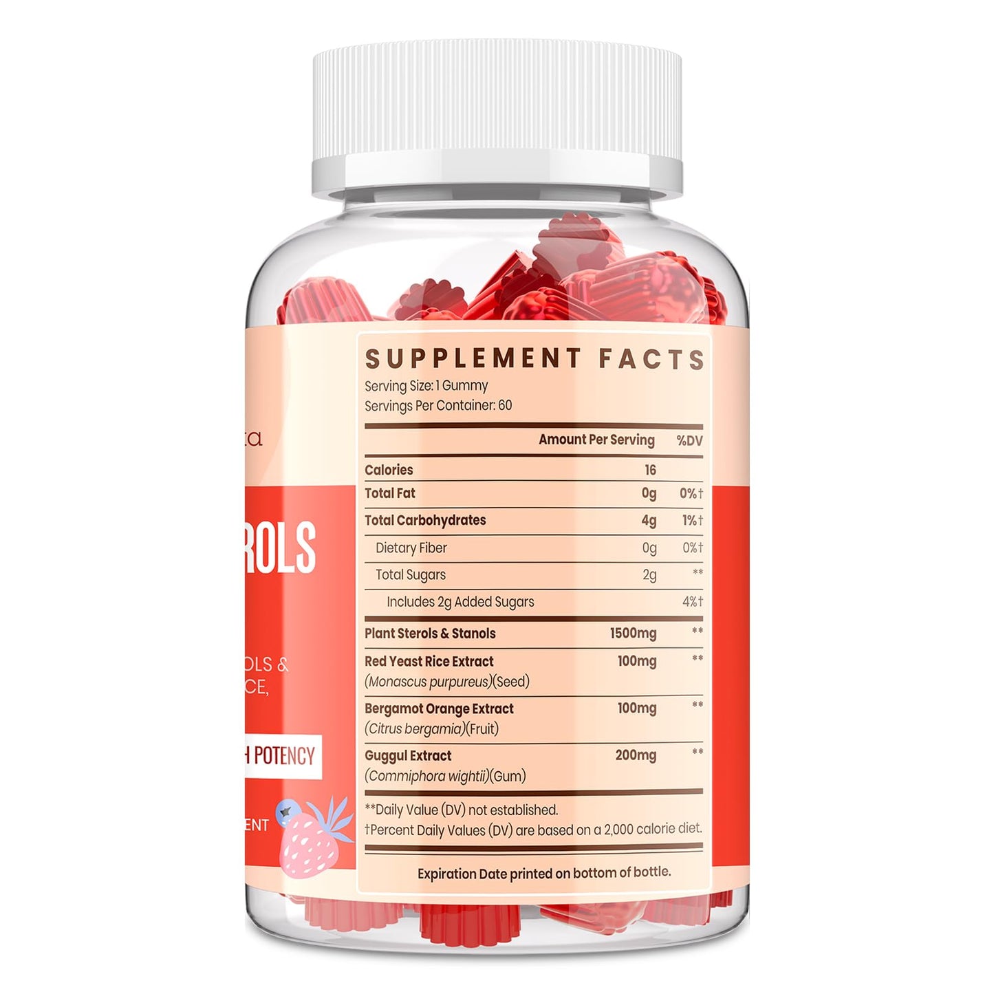 Cholesterol Supplement with Plant Sterols & Stanols Gummies – Guggul, Bergamot, Red Yeast Rice (60 Count)