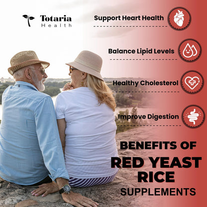 Red Yeast Rice 2,000mg with CoQ10 – Citrinin-Free, Bergamot & Hawthorn | Vegan Non-GMO