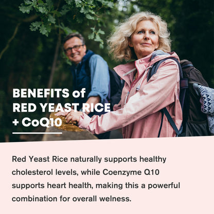 Red Yeast Rice with CoQ10 Gummies - 2400mg + 200mg Cholesterol Support (60 Count) - Sugar Free, Vegan