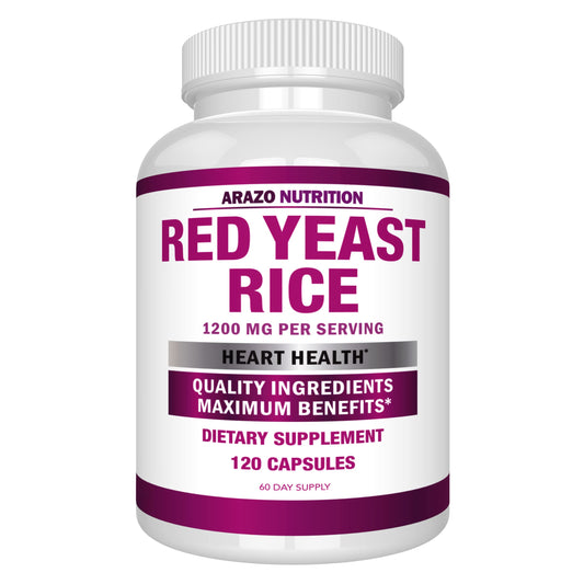 Arazo Nutrition Red Yeast Rice Extract 1200 mg – Citrinin Free – Vegetarian 120 Capsules BritishVita | Premium UK Vitamins & Wellness Supplements