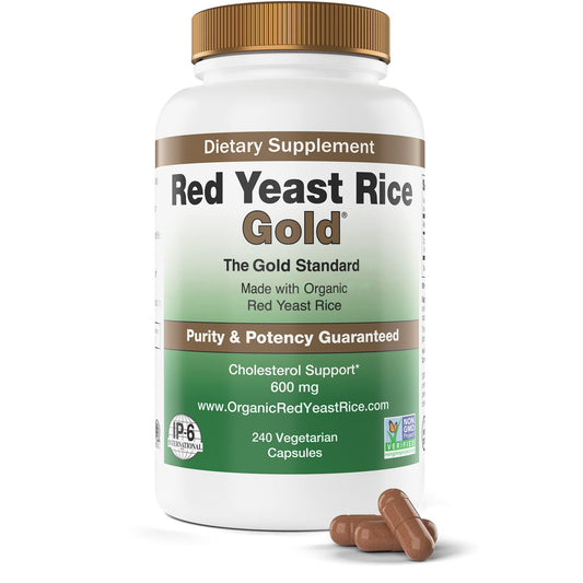 Red Yeast Rice Gold, 600 mg of Organic Red Yeast Rice - IP6 International - 240 Veg Caps BritishVita | Premium UK Vitamins & Wellness Supplements