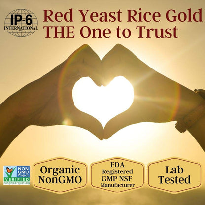 Red Yeast Rice Gold, 600 mg of Organic Red Yeast Rice - IP6 International - 240 Veg Caps