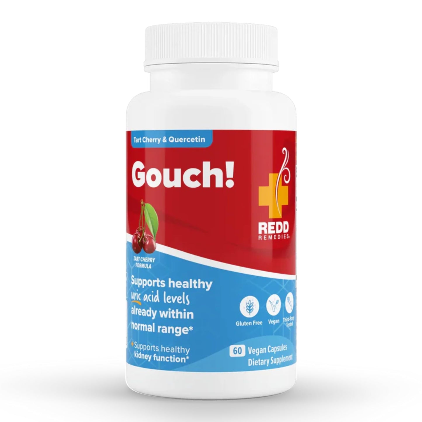 Redd Remedies Gouch! | Joint Support, Uric Acid & Inflammation | Tart Cherry & Quercetin | 60 Vegan Capsules
