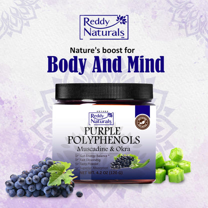 Reddy Naturals Purple Polyphenols – Muscadine Grape Extract (4.2 oz) – Plant-Based Antioxidants