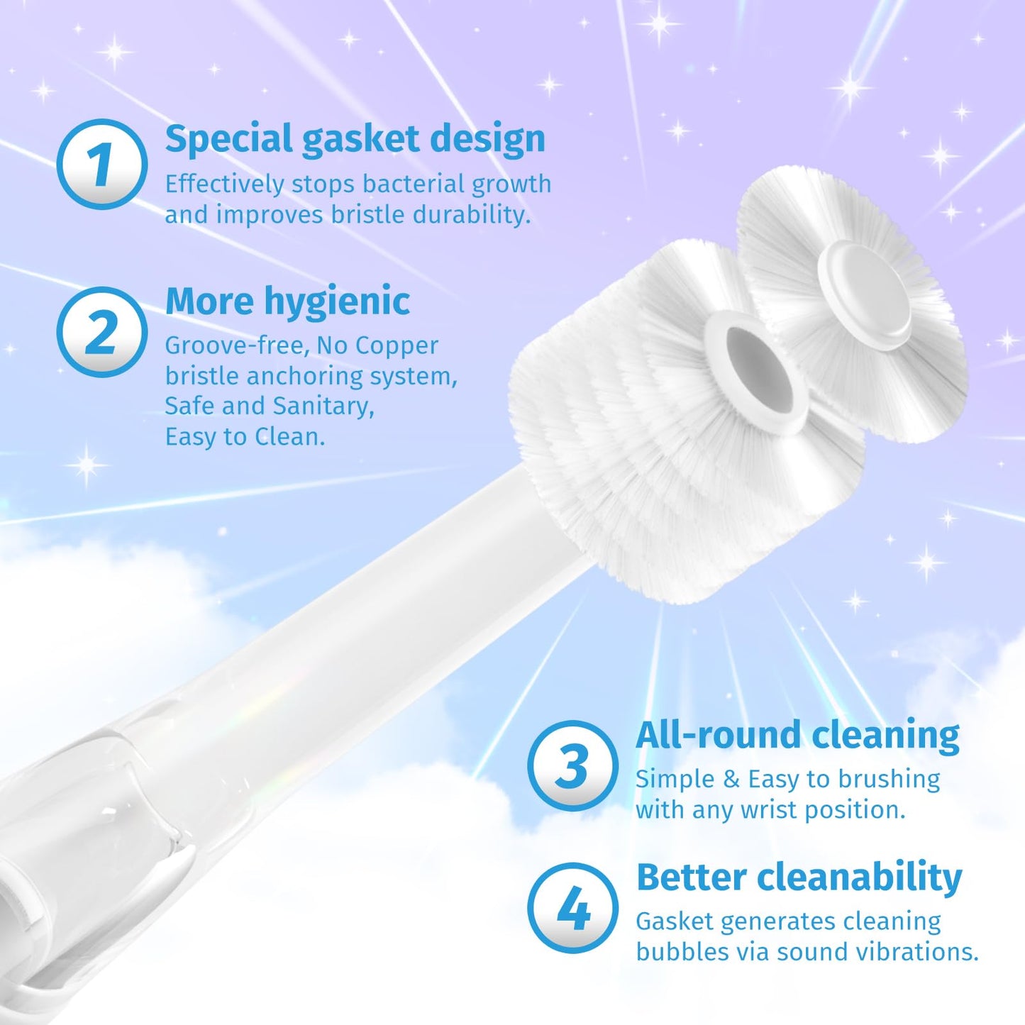 ReDISEN Kids Electric Toothbrush – Sonic for Toddlers | 2-Min Timer, Blue Dinosaur