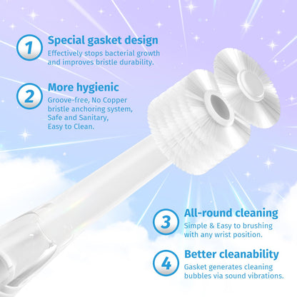 ReDISEN Kids Electric Toothbrush – Sonic for Toddlers | 2-Min Timer, Blue Dinosaur