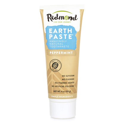 REDMOND Earthpaste – Natural Non-Fluoride Toothpaste, 4 oz Tube (3-Pack, Peppermint)