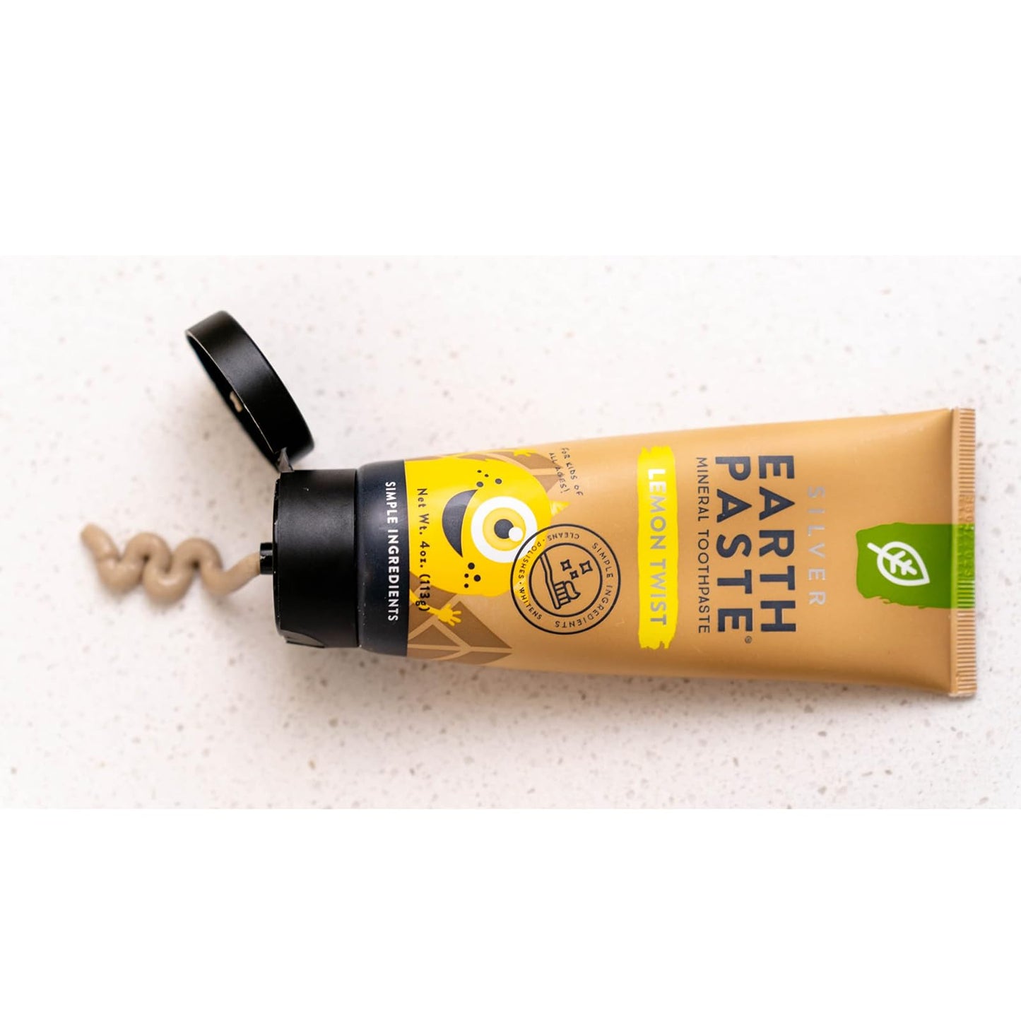 Redmond Earthpaste - Natural Non-Fluoride Toothpaste, 4 oz Tube (2 Pack, Lemon Twist)