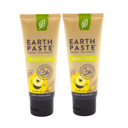 Redmond Earthpaste - Natural Non-Fluoride Toothpaste, 4 oz Tube (2 Pack, Lemon Twist)