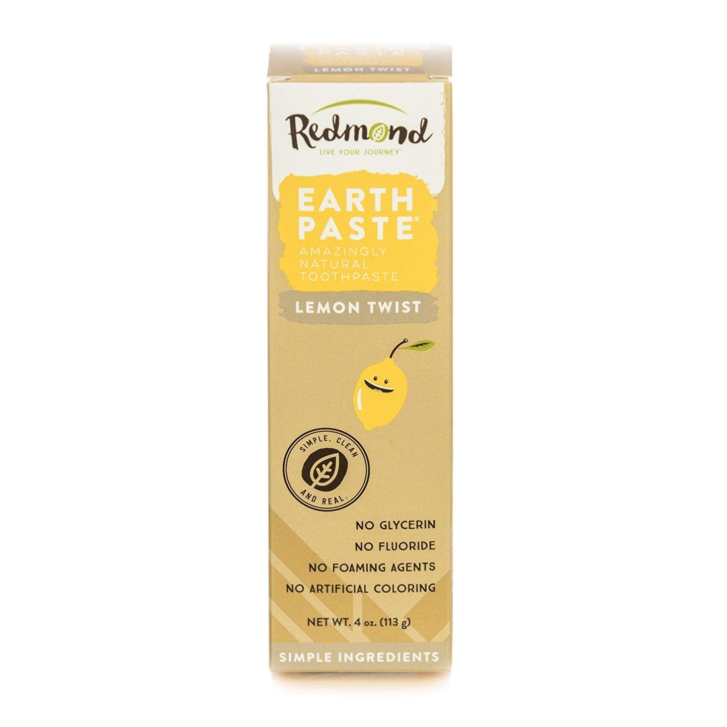 Redmond Earthpaste – Lemon Twist, Natural Non-Fluoride Toothpaste | 4 oz Tube (6 Pack)