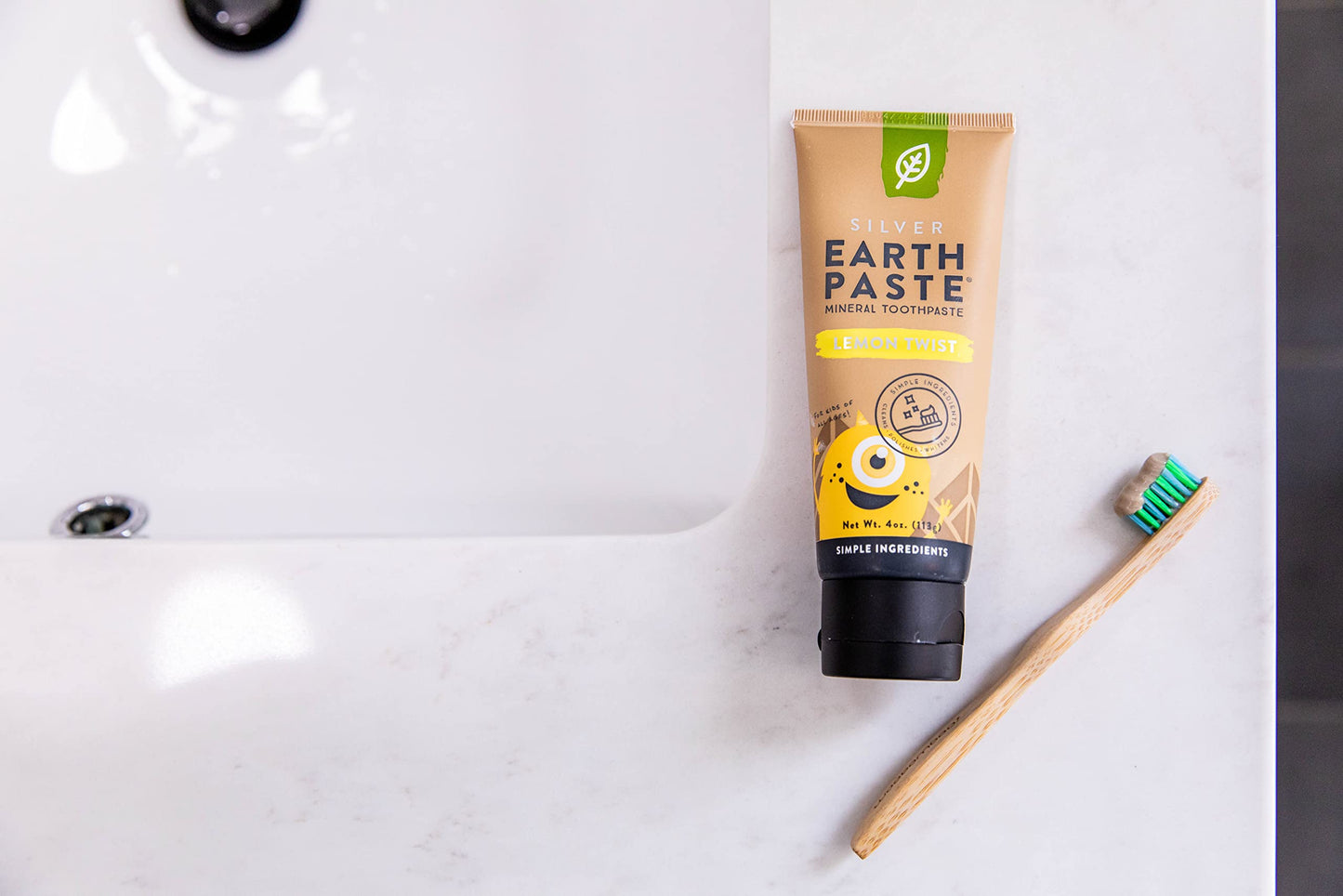 Redmond Earthpaste with Silver – Lemon Twist Natural Non-Fluoride Toothpaste (4 oz) Pack of 2