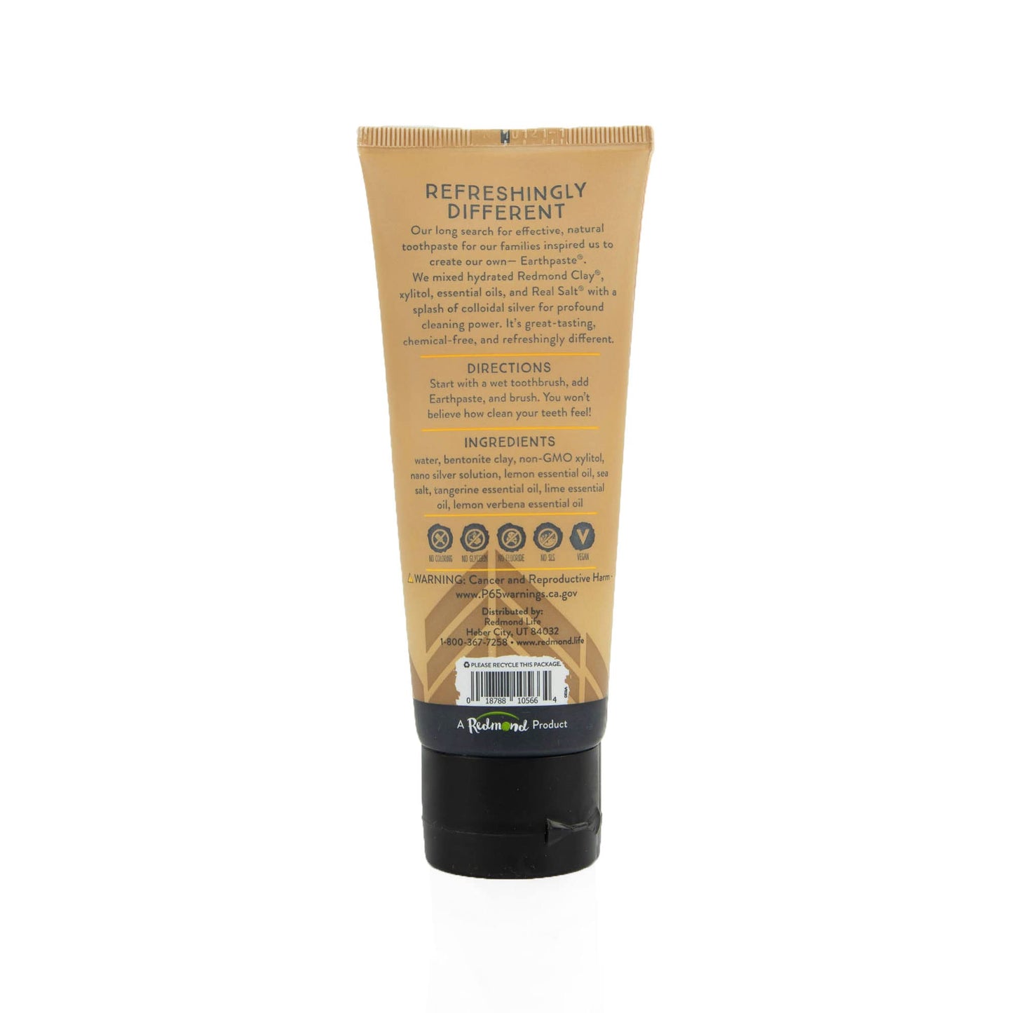 Redmond Earthpaste with Silver – Lemon Twist Natural Non-Fluoride Toothpaste (4 oz) Pack of 2