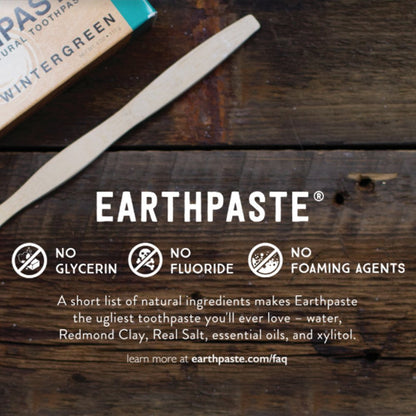 REDMOND Earthpaste – Natural Non-Fluoride Toothpaste, 4 oz Tube (3-Pack, Peppermint)