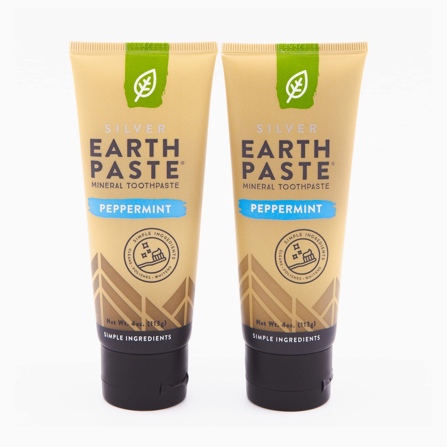 Redmond Earthpaste w/Silver – Natural Non-Fluoride Toothpaste, 2 Pack Peppermint