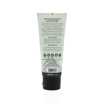 Redmond Earthpaste with Silver - Natural Non-Fluoride Toothpaste, Unsweetened Spearmint, 4 oz Tubes (Pack of 2)