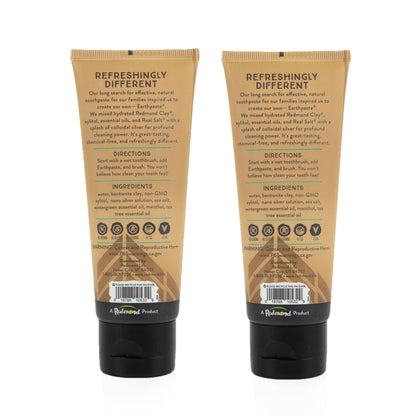 REDMOND Earthpaste Wintergreen – All Natural, Fluoride-Free Vegan Toothpaste (2 × 4 oz)