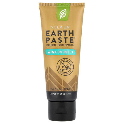 REDMOND Earthpaste Wintergreen – All Natural, Fluoride-Free, Vegan, Non-GMO Toothpaste (4 oz x 3)