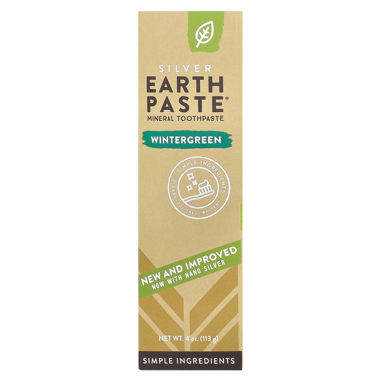 REDMOND Earthpaste Wintergreen – All Natural, Fluoride-Free, Vegan, Non-GMO Toothpaste (4 oz x 3)