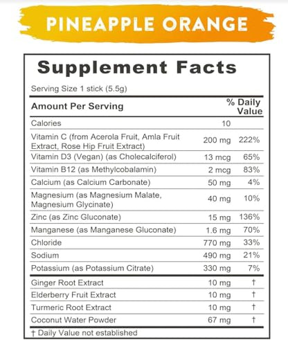 REDMOND Re-Lyte Immunity Multivitamin Drink Mix – Pineapple Orange