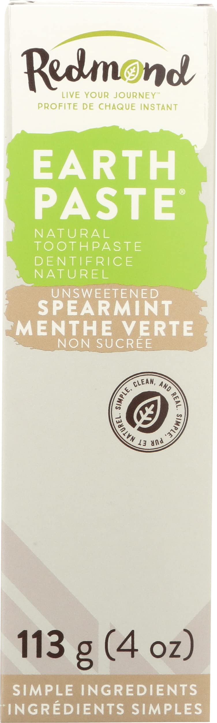 Redmond Natural Spearmint Toothpaste, Non Fluoride, 4 oz | Earthpaste Bentonite Clay