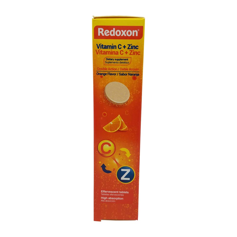 Redoxon Orange Vitamin C with Zinc | Effervescent Tablets, 20 Count (6 Pack)