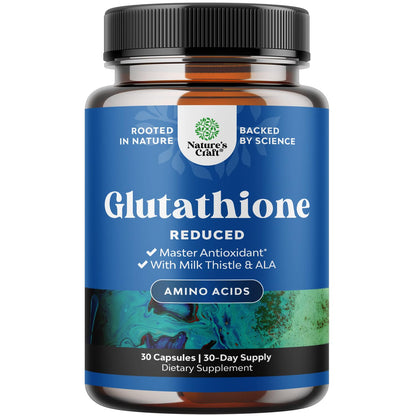 Reduced Glutathione 500 mg with Milk Thistle & ALA – 30 Count