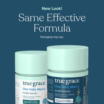 True Grace One Daily Men's Multivitamin - Fermented Minerals, Organic Adaptogens & Mushrooms