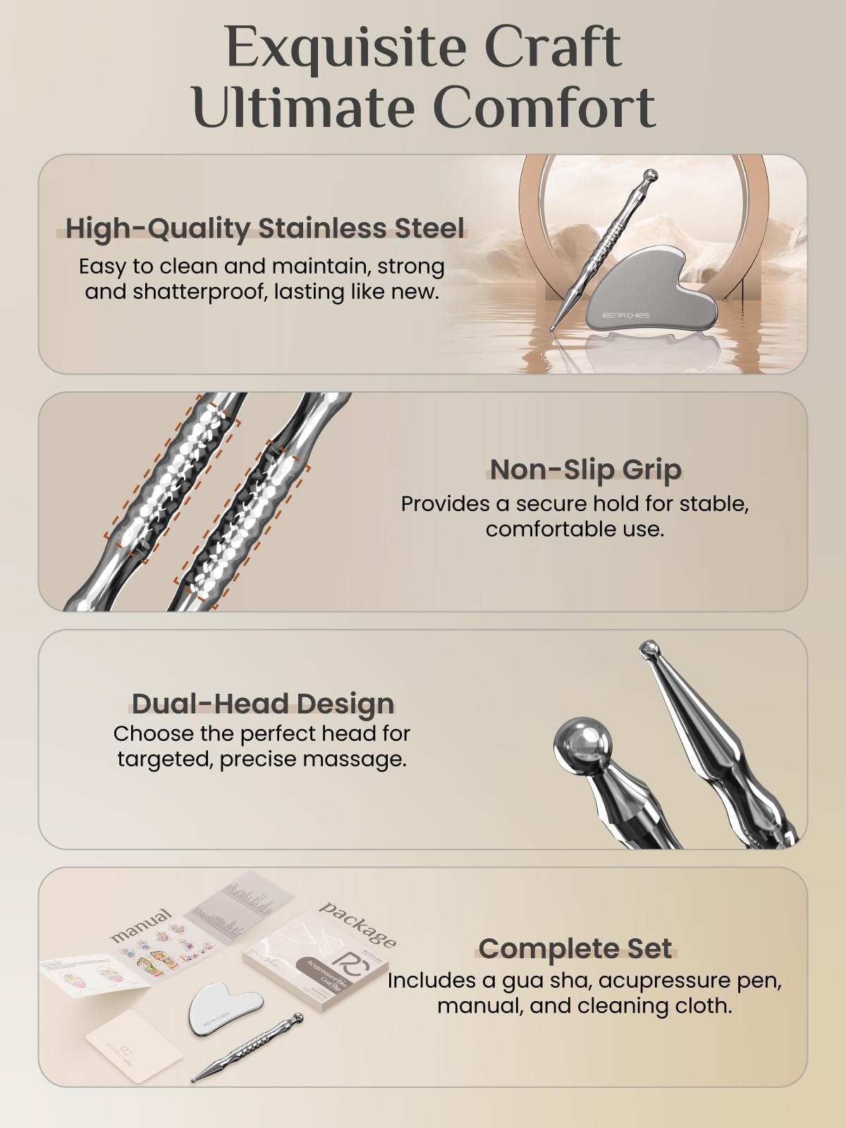 Rena Chris Acupuncture Pen – Manual Reflexology & Gua Sha Set