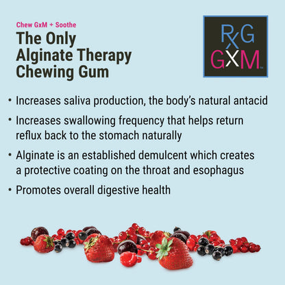 Reflux Gourmet Berry Soothe Gum – Alginate Therapy Gum for Acid Reflux, Digestive & Oral Health | Sugar Free, Gluten Free, Vegan
