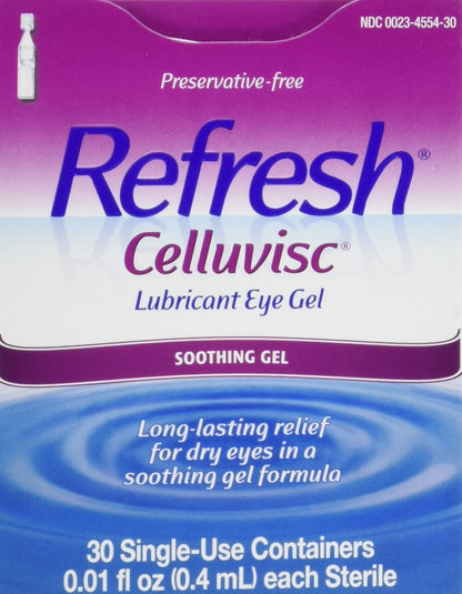 Refresh Celluvisc Lubricant Eye Gel – 3 Pack, 30 Single-Use Containers