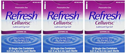 Refresh Celluvisc Lubricant Eye Gel – 3 Pack, 30 Single-Use Containers