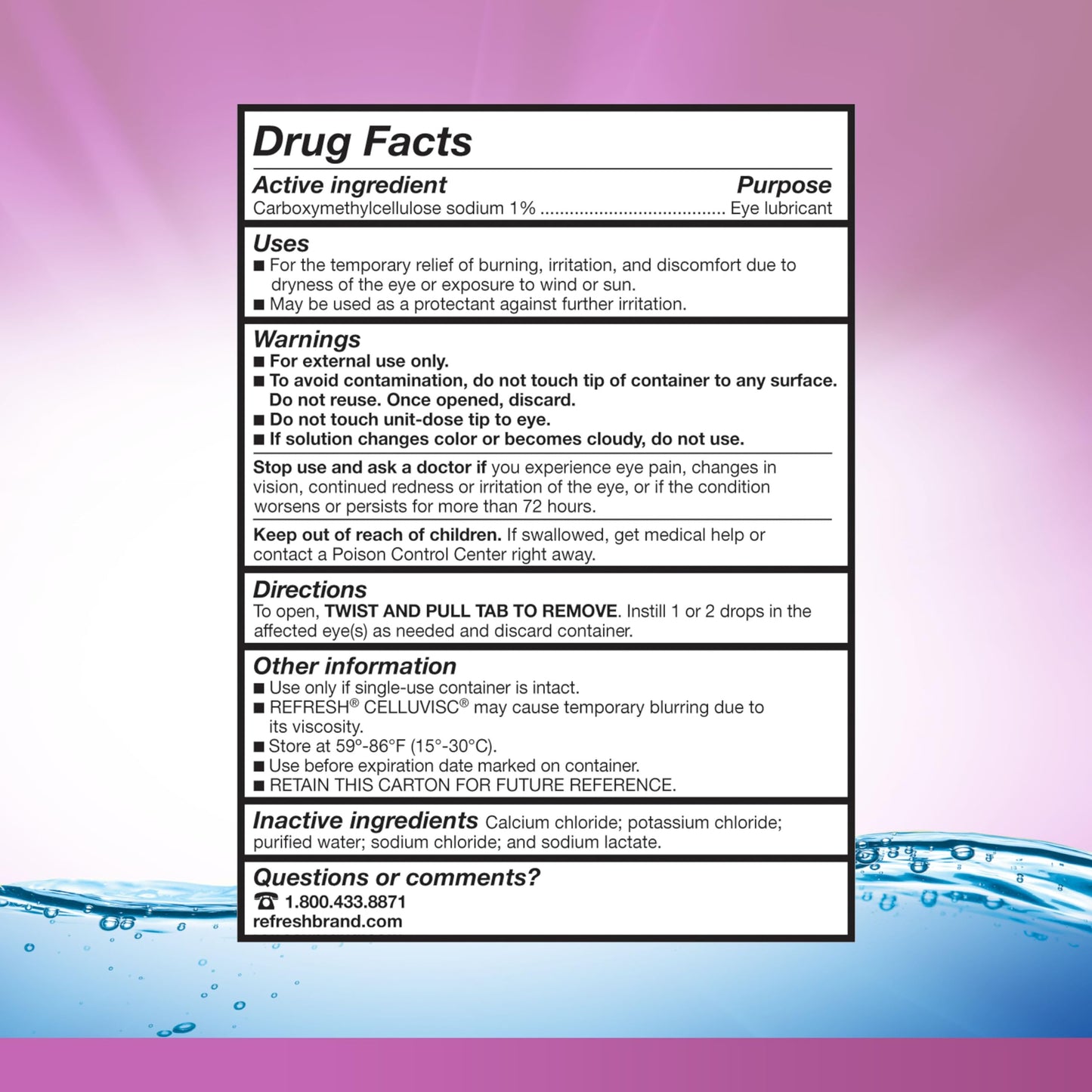 Refresh Celluvisc Lubricant Eye Gel — Preservative-Free Dry Eye Drops, 0.01 Fl Oz, 30 Count