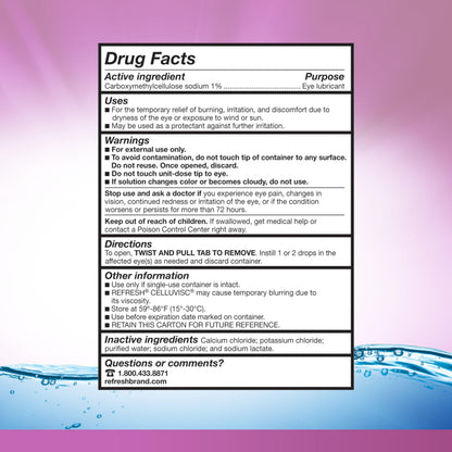 Refresh Celluvisc Lubricant Eye Gel — Preservative-Free Dry Eye Drops, 0.01 Fl Oz, 30 Count