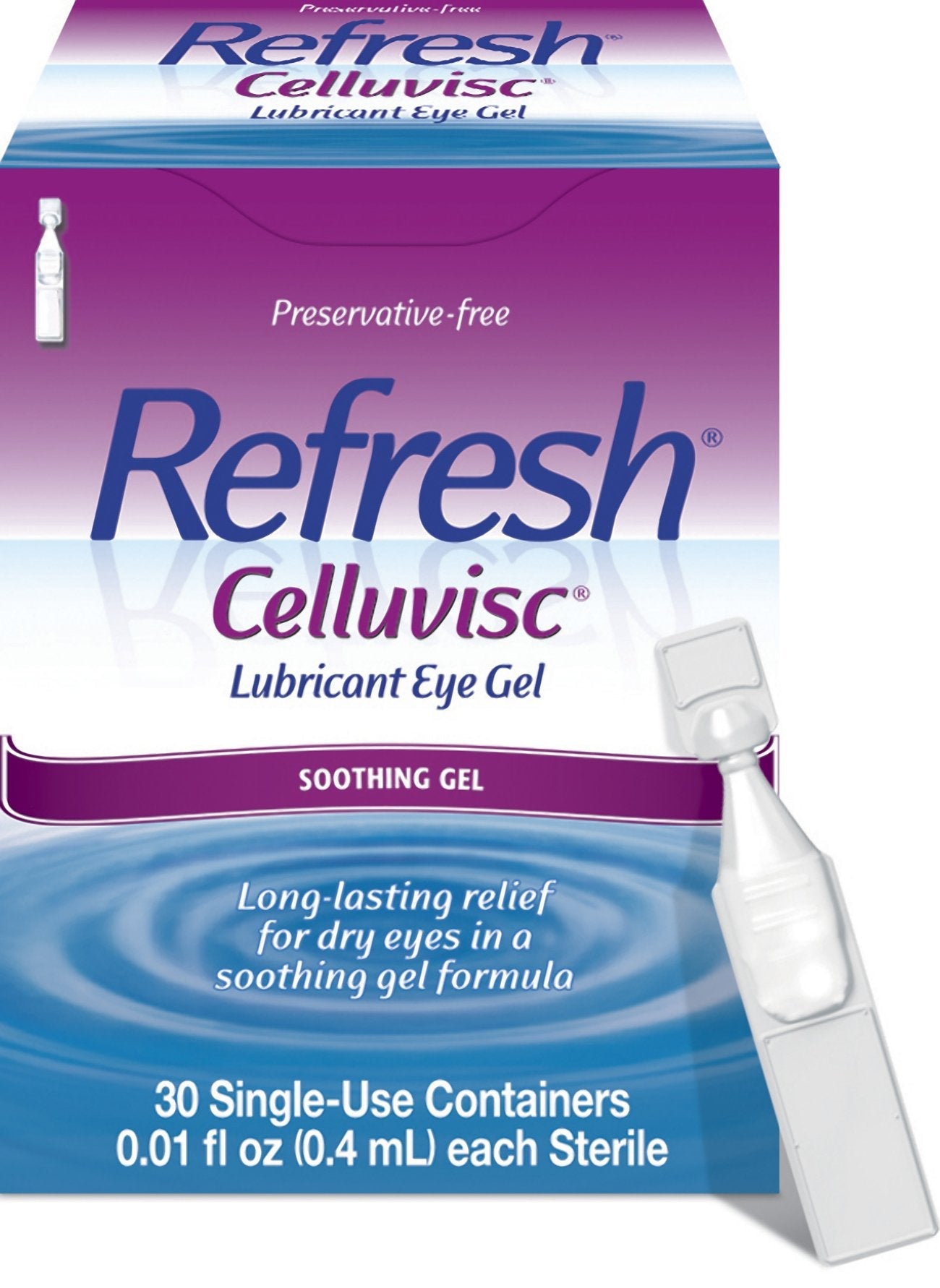 Refresh Celluvisc Lubricant Eye Gel — Preservative-Free Dry Eye Drops, 0.01 Fl Oz, 30 Count