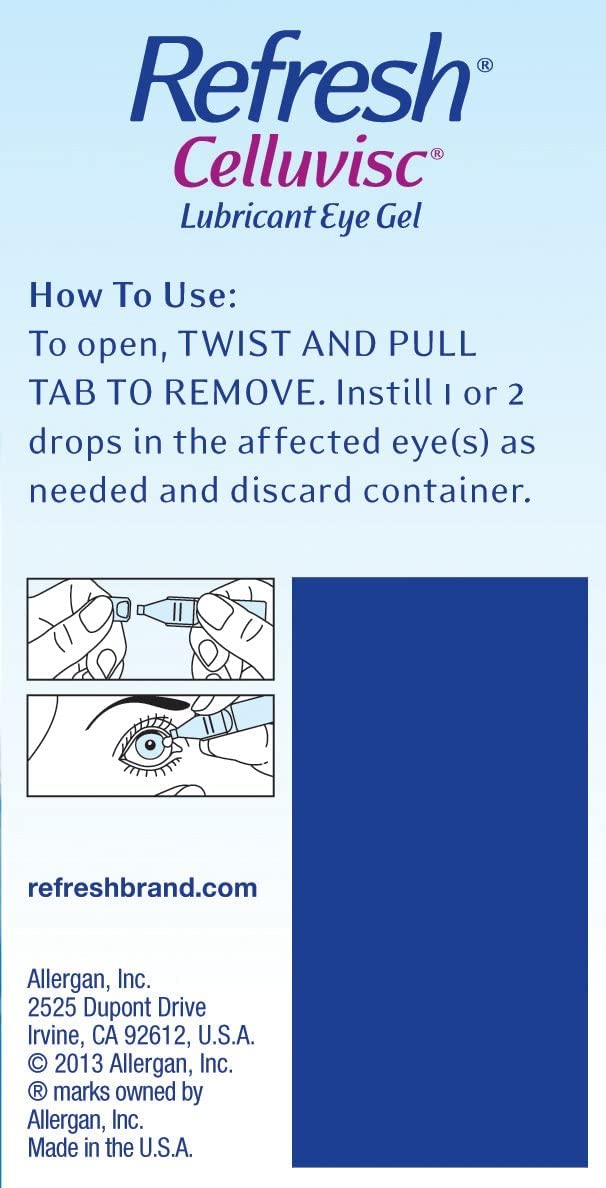 Refresh Celluvisc Lubricant Eye Gel — Preservative-Free, Single-Use Vials (Pack of 3)
