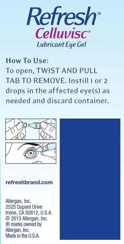 Refresh Celluvisc Lubricant Eye Gel — Preservative-Free, Single-Use Vials (Pack of 3)