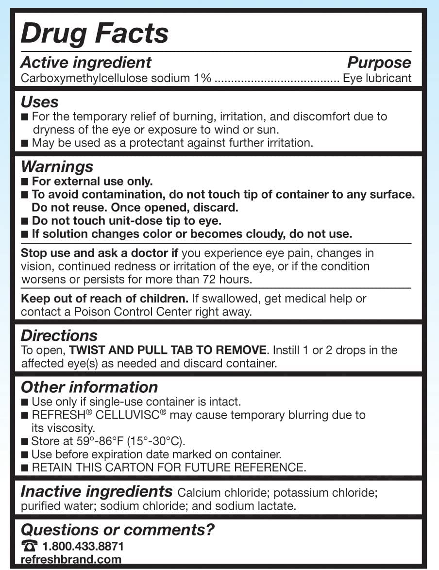 Refresh Celluvisc Lubricant Eye Gel — Preservative-Free, Single-Use Vials (Pack of 3)