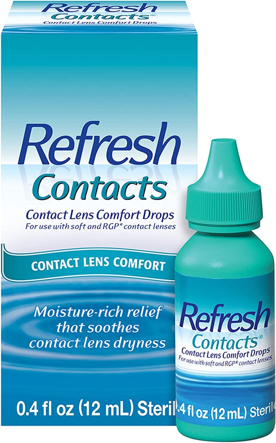 Refresh Contacts Lubricant Eye Drops 0.4 oz Sterile 5 Pack | Lens Comfort