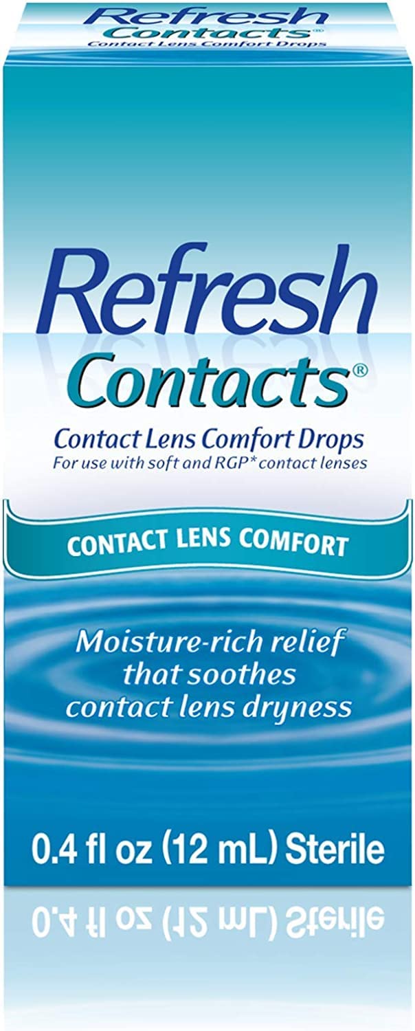 Refresh Contacts Lubricant Eye Drops 0.4 oz Sterile 5 Pack | Lens Comfort