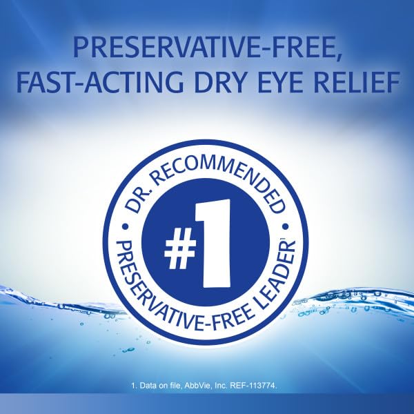 Refresh Optive Lubricant Eye Drops – Preservative-Free, 60-Count Single-Use Vials